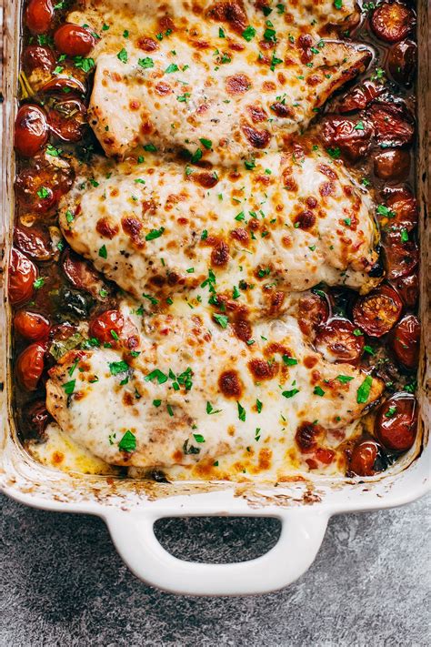 Use the back of a wooden spoon to scrape up any browned bits from. Garlic Butter Tomato Baked Chicken - An easy one dish ...
