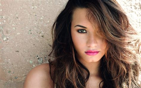 Wallpaper Face Women Model Long Hair Demi Lovato Dress Black