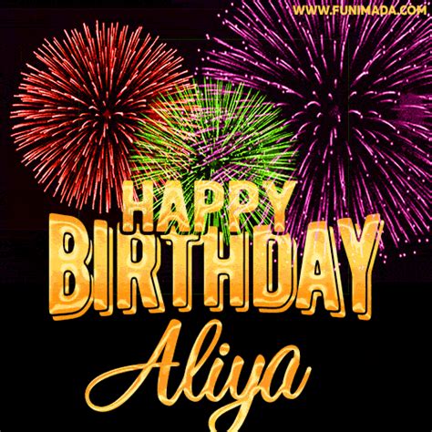 Wishing You A Happy Birthday Aliya Best Fireworks  Animated