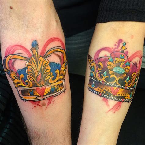 King And Queen Crowns Tattoo