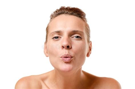 Romantic Woman Blowing A Kiss At The Camera Stock Image Image Of