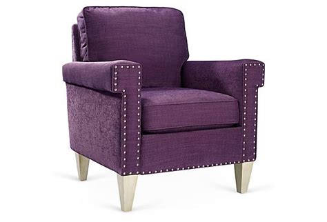 Roundhill noas contemporary round tufted back tilt swiviel accent chair, colors. Travis Chair, Purple on OneKingsLane.com | Armchair ...