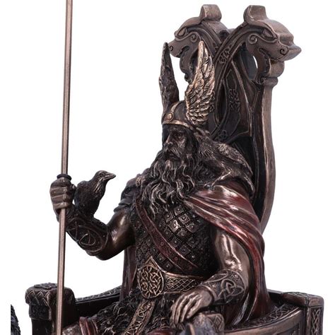 Odin Sitting On Throne Bronze Figurine Bronze Ts