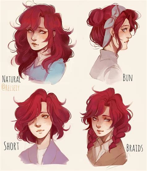 Female Hair Drawing Reference ~ Hair Drawing Character Female Curly