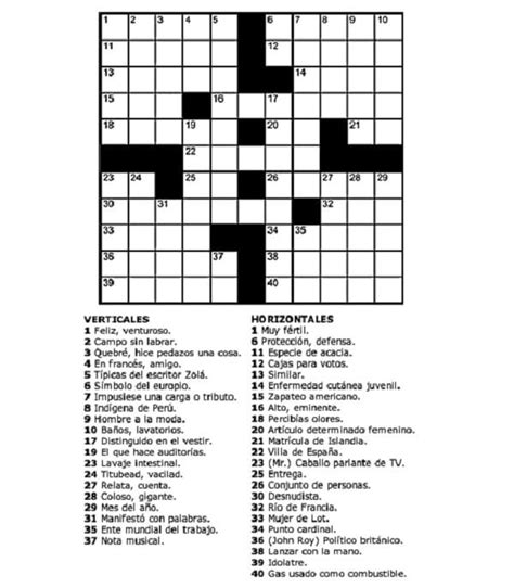 Mas Ejemplos De Crucigrama Free Printable Crossword Puzzles Crossword