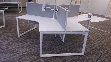 High Quality Steel Framed Desk Pod System In Pearl White Or Black