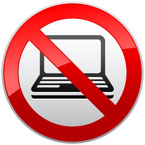 No Laptop Prohibition Sign Png Clipart
