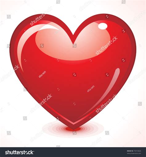 Abstract Red Shiny Heart Vector Illustration Stock Vector 75914026