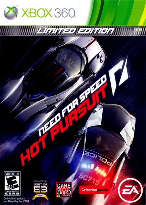 Need For Speed Hot Pursuit Limited Edition 2010 Xbox 360 Box Cover