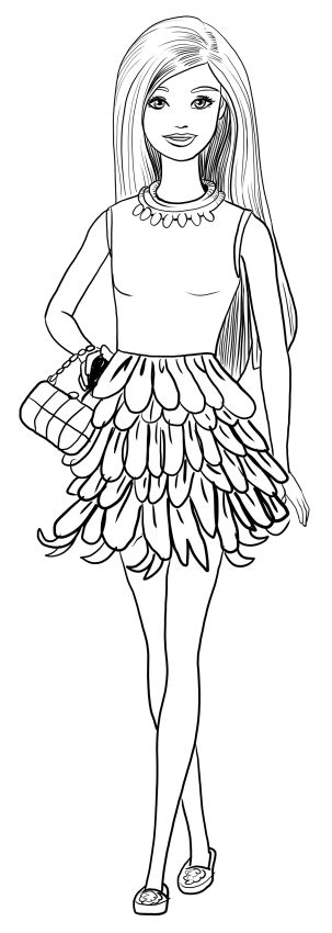 Barbie Glamour Fashionista Coloring Pages