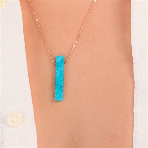 Turquoise Pendant Turquoise Necklace Gift For Mom Etsy