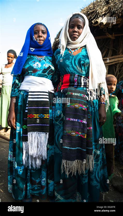 Ethiopian Muslim Women From The Ethiopian Highlands Dressed In