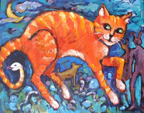 Original Folk Art Cat Painting On Canvas Cheetos Dream Etsy