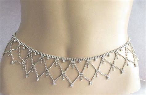 Silver Clear Crystal Belly Chaincouture Belt Waist Hip Chainsexy