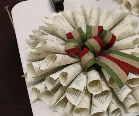 Recycled Book Wreath Book Wreath Christmas Library Display Book Crafts