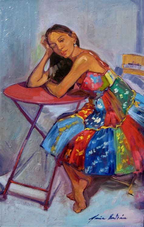 Maria Bertran Flamenco Dancer Contemporary Impressionist Figure Oil
