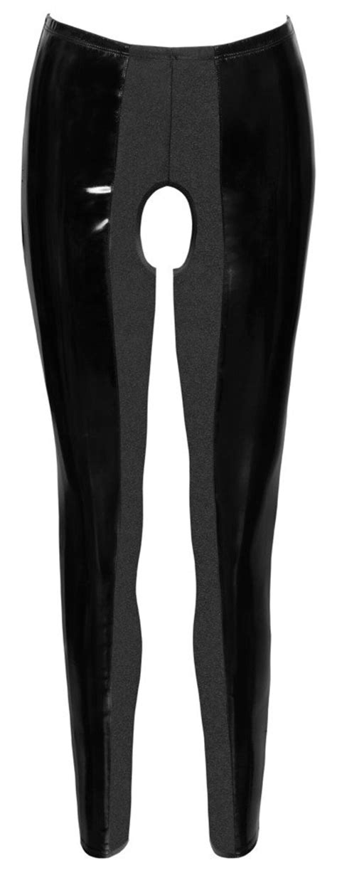 Long Black Latex Wet Look Sexy Bdsm Pants With Zipper Fetish Leggings Wet Effect Trousers Open