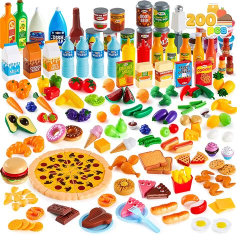 Joyin 200 Pieces Kids Play Food Deluxe Pretend Play Food Set Toy Food