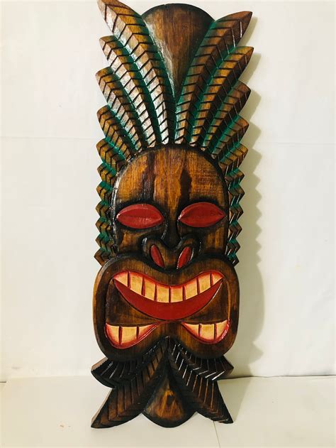 Tiki Masks Flat Wall Hanging Symbolism For Protection And Etsy
