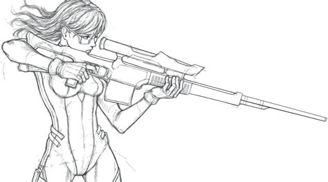 Cool Drawings Of Sniper Rifles Coloring Pages