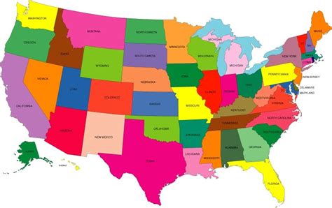 Color Map Of The Usa World Map