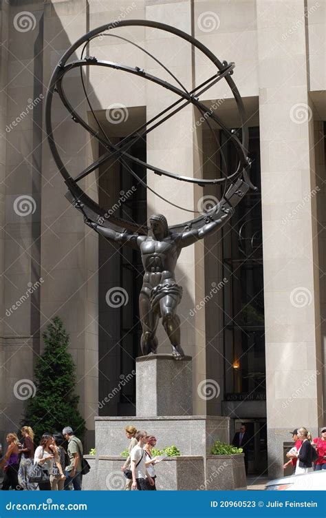 Het Standbeeld Van De Atlas Op Rockefeller Centrum De Stad Van New
