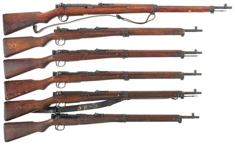 Six World War Ii Japanese Bolt Action Rifles A Kokura Arsenal Type 38