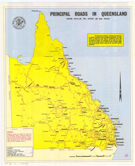 Principal Roads In Queensland 1979 Queensland Historical Atlas