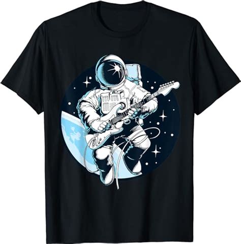 Space Astronaut Musician Graphic Printed T Shirt Astronaut T Shirt