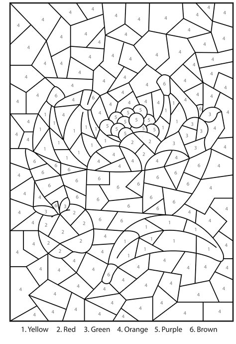 Free Printable Bowl Of Fruit Colour By Numbers Activity For Kids