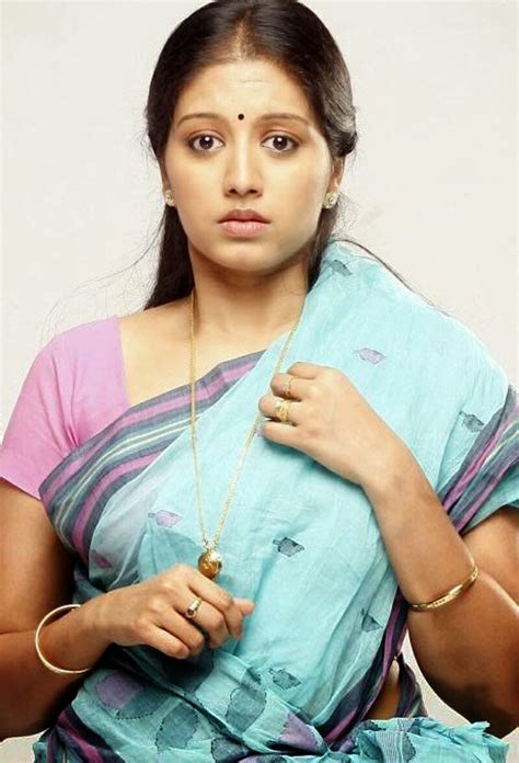Serial Actress Devi Priya Hot Photos In Blue Saree Beautiful Indian