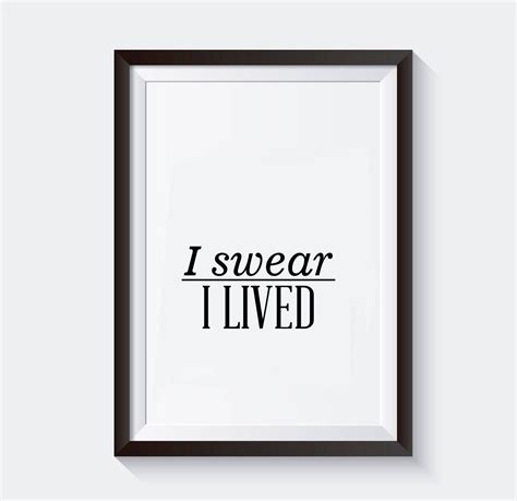 Motivational Print I Swear I Lived One Republic Lyrics Typography