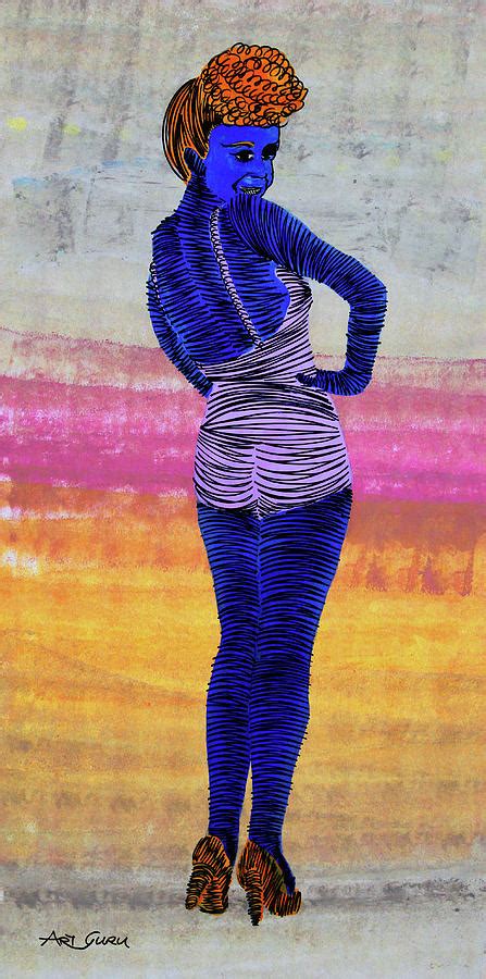Purple Woman By ArtGuru Acrylic On Paper Painting By ArtGuru