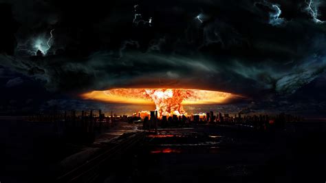 Nuclear Mushroom Clouds Fire Apocalyptic Explosion Wallpapers Hd