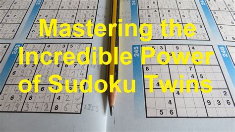 Sudoku Primer 159 Sudoku Mastering And Using The Incredible Power Of Twins Youtube