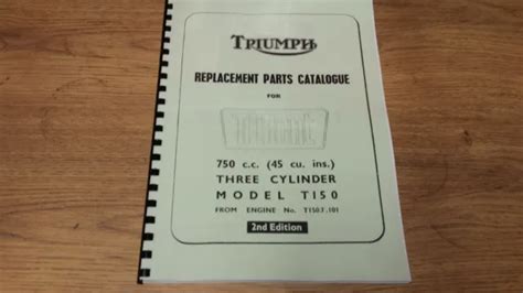 Triumph T150 Trident Parts Book Manual 1969 Tp60 99 0866 1651 Picclick