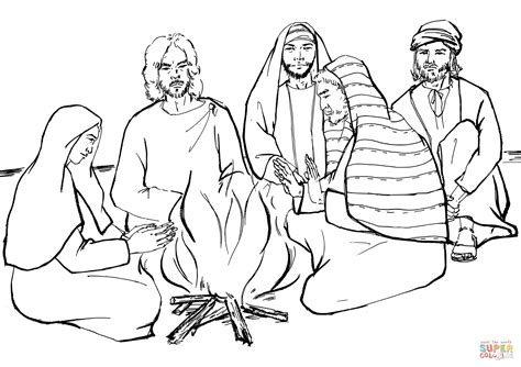 Peters Second Denial Of Jesus Coloring Page Free Printable Coloring