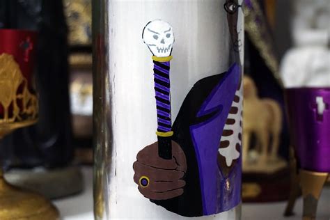 Baron Samedi Hand Painted Glass 7 Day Candle Etsy Canada