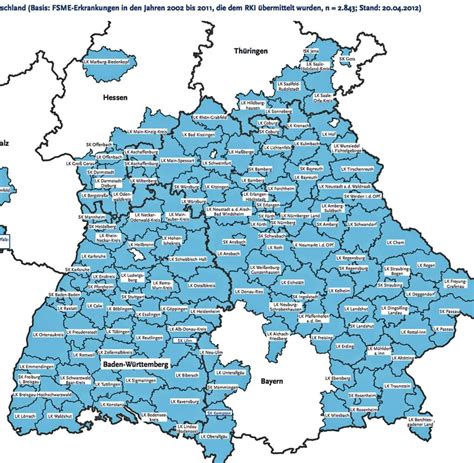 Bundesweit gibt es aktuell 142 risikogebiete, betroffen ist vor allem der süden. FSME-Risikogebiete: In Süddeutschland sind Zeckenstiche ...