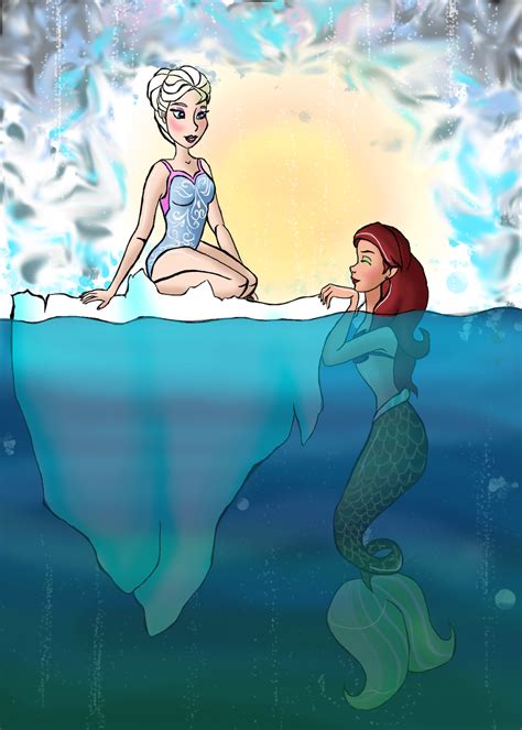 Ariel Meets Elsa By Ladynephthys On Deviantart