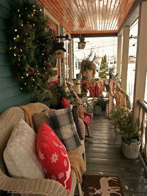 Country Christmas Porch Christmas Porch Decor Outdoor Christmas