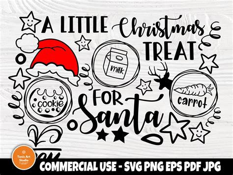 Dear Santa Tray SVG, Milk and Cookies Svg, Reindeer Food Svg, Santa