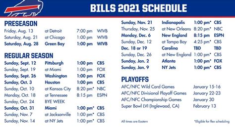Buffalo Bills Schedule 2022 Spring Schedule 2022