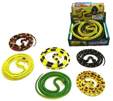 2 Asst Large 55 In Rubber Snakes Realistic Fake Play Snake Toy Reptile