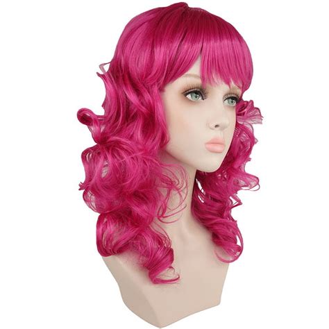 Pinkie Pie Wig Fuchsia Curls Hair My Little Pony Halloween Costume Wig