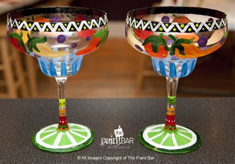 Cinco De Mayo Margarita Glasses At The Paint Bar Newton [05 02 15] In 2023 Margarita Glass