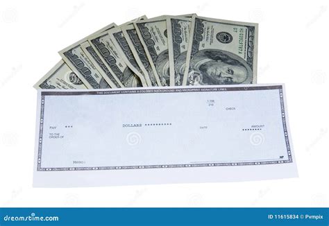 Cash And Check Stock Images Image 11615834
