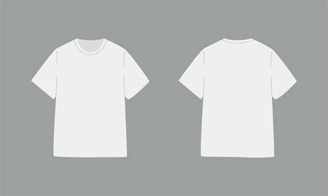 white t shirt with short sleeve basic mockup in front and back view template clothing on gray