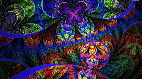 Colorful Artistic Fractal Flowers Trippy Hd Wallpaper Peakpx
