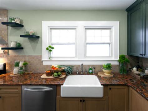 Looking for something to tie your entire kitchen design together? Green Kitchen With White Farmhouse Sink | HGTV